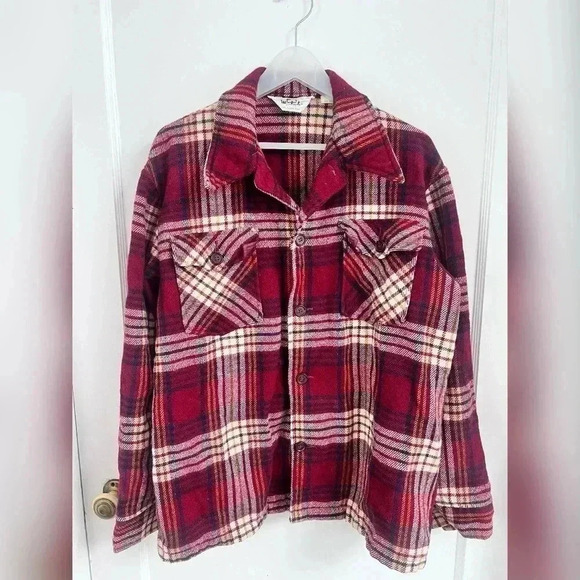 Rare Vintage WOOLRICH Buffalo
Plaid Wool Flannel Shirt Jacket Size M - Picture 1 of 4
